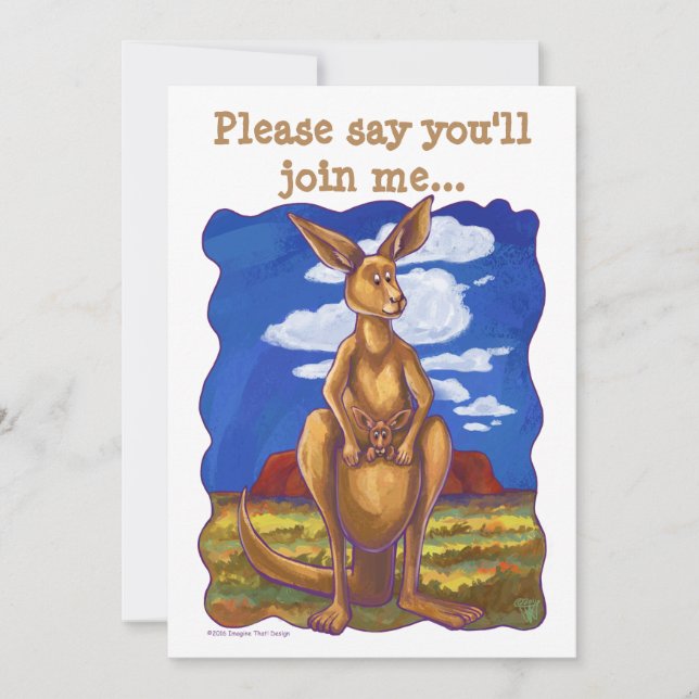 Kangaroo Party Center Einladung (Vorderseite)