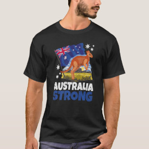 Kangaroo Patriotic Australian Flag Australien Stro T-Shirt