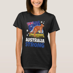 Kangaroo Patriotic Australian Flag Australien Stro T-Shirt