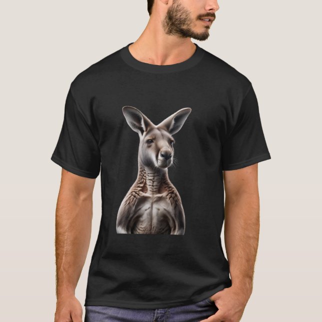 Kangaroo Portrait T - Shirt Australischer Wildlife (Vorderseite)