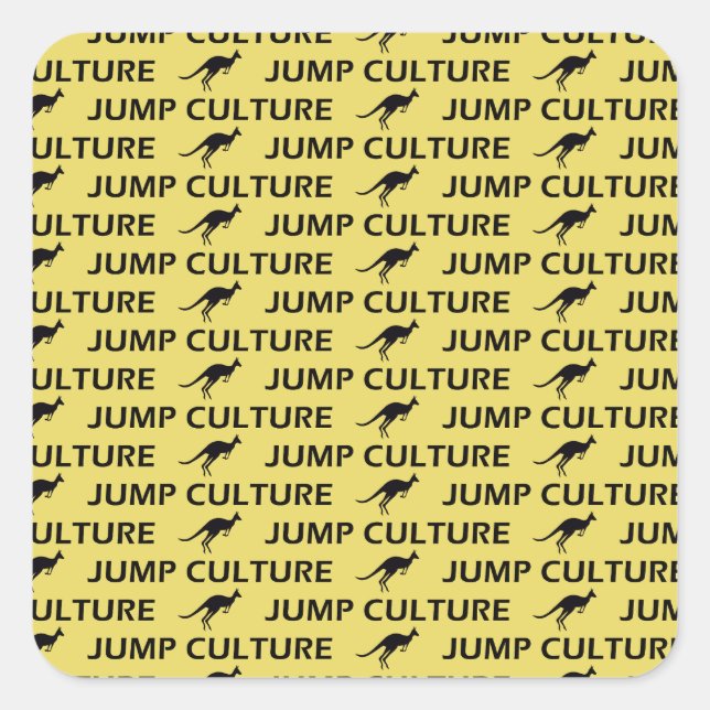 kangaroo quadratischer aufkleber (Vorderseite)