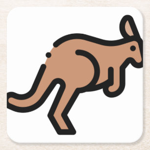 Kangaroo Rechteckiger Pappuntersetzer
