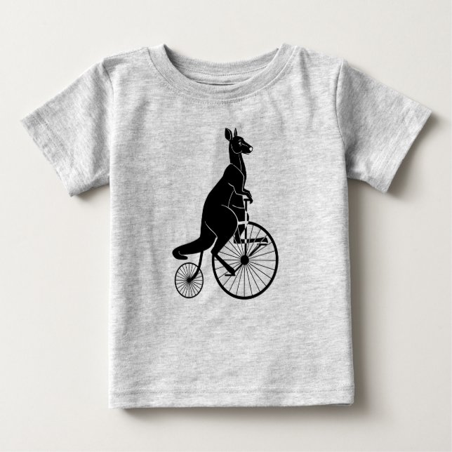 Kangaroo Reiten Vintages Bike Rompwe Baby T-shirt (Vorderseite)