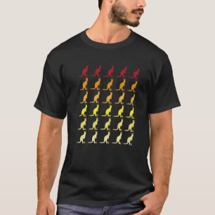 Kangaroo Retro Animal Muster T-Shirt