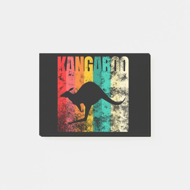 Kangaroo Retro Post-it Klebezettel (Vorderseite)