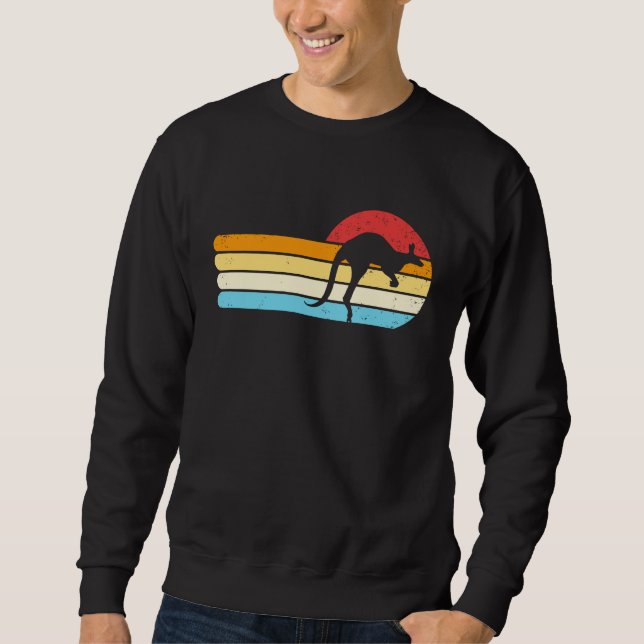Kangaroo Retro Sunset Aussie Australia Kids Kangar Sweatshirt (Vorderseite)