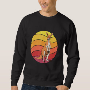 Kangaroo Retro Sunset Kangaroo Art Kangaroo Sweatshirt