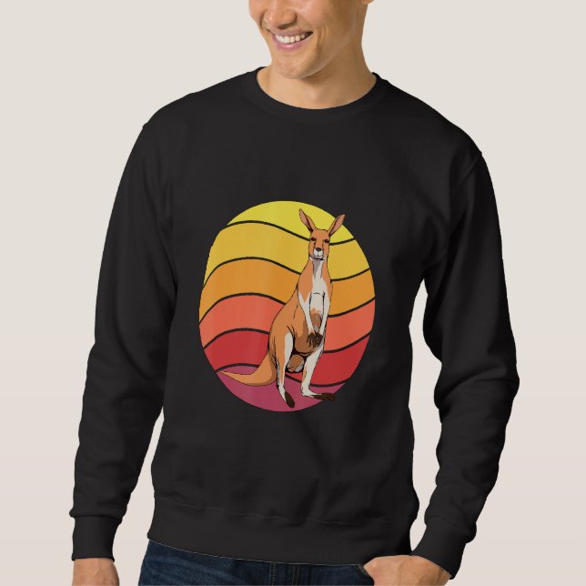 Kangaroo Retro Sunset Kangaroo Art Kangaroo Sweatshirt (Vorderseite)