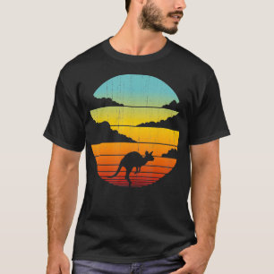 Kangaroo Retro Vintag 60er 70er Sunset Mammal Anim T-Shirt
