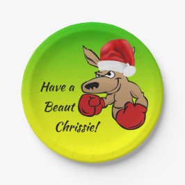 Kangaroo Santa 7" Australisches Weihnachtsfest-Par Pappteller