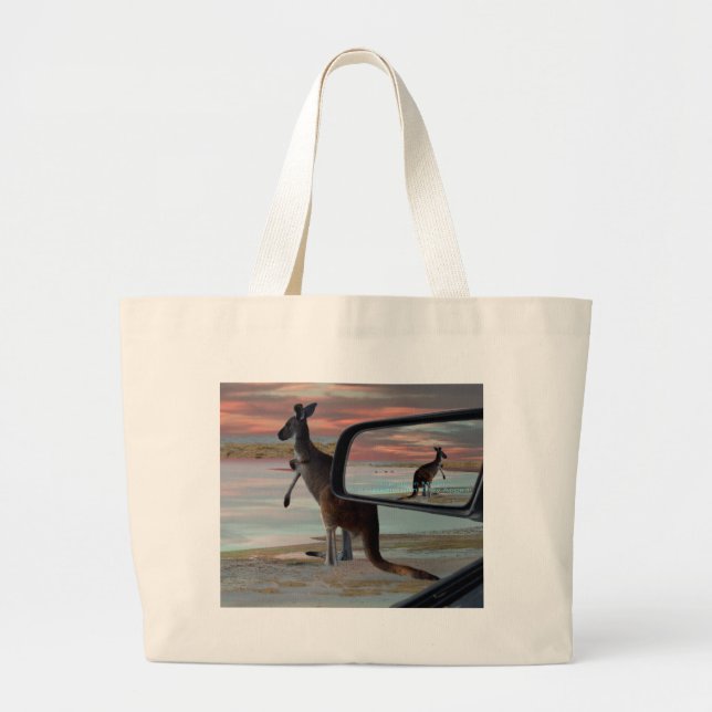 Kangaroo Seaside Breezes Illusion Art Jumbo Stoffbeutel (Vorne)