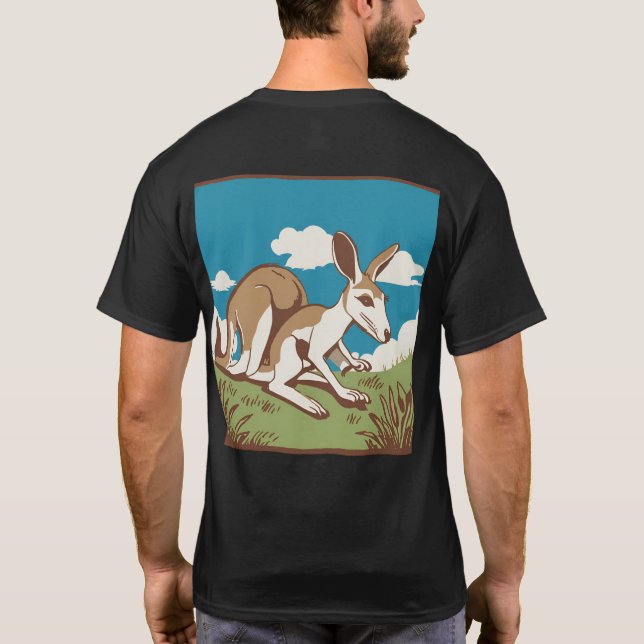 Kangaroo Silhouette Design T-Shirt (Rückseite)