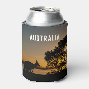 Kangaroo-Silhouette, schöner Sonnenuntergang Austr Dosenkühler