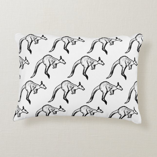 Kangaroo Sketch Dekokissen (Rückseite)