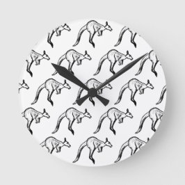 Kangaroo Sketch Runde Wanduhr