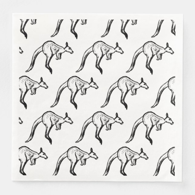 Kangaroo Sketch Serviette (Vorderseite)