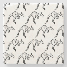Kangaroo Sketch Steinuntersetzer