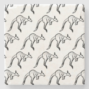 Kangaroo Sketch Steinuntersetzer