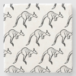 Kangaroo Sketch Steinuntersetzer