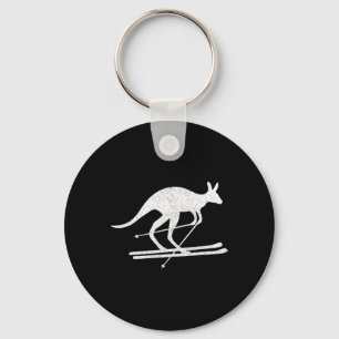 Kangaroo Skivergnügen Wintersport Australien Reise Schlüsselanhänger