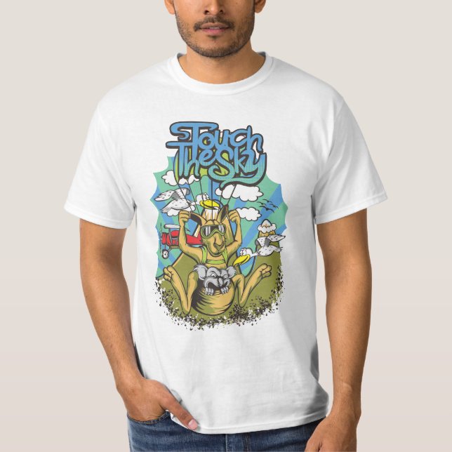 Kangaroo Sky Dive Adventure T-Shirt (Vorderseite)