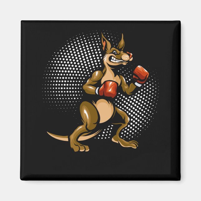 Kangaroo Spaß Boxer Animal Fun Boxing Magnet (Vorne)