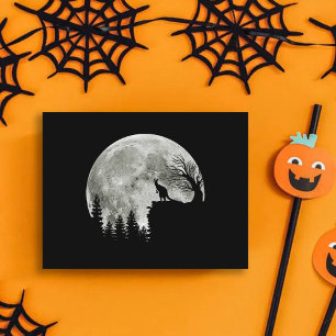 Kangaroo Stand auf dem Berg Spooky Halloween Moon Postkarte