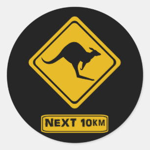 Kangaroo-Straße Runder Aufkleber