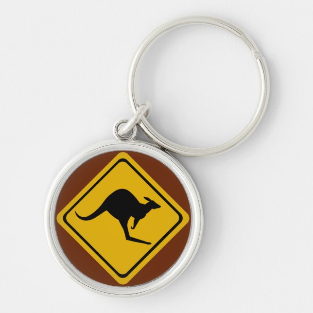 Kangaroo-Straßenschild Schlüsselanhänger (Vorne)
