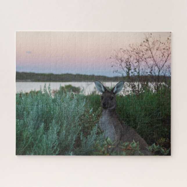 Kangaroo Sunset am Lake Australia, 520 Stück Puzzle (Horizontal)