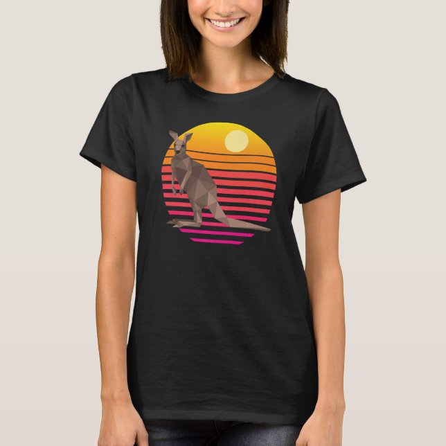 Kangaroo Sunset Australia Kangaroos Retro Premium T-Shirt (Vorderseite)