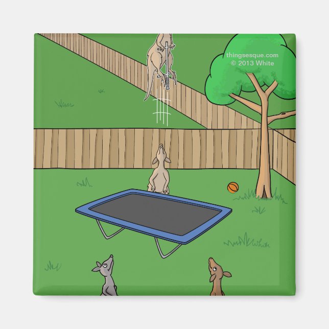 Kangaroo Trampoline Bounce Magnet (Vorne)