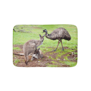 Kangaroo und EMU, kleine Schaumstoffmatte Badematte