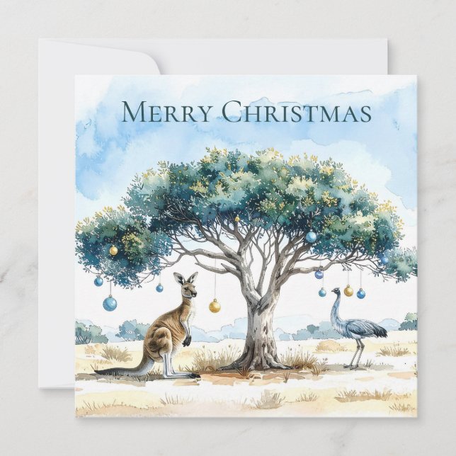 Kangaroo und Emu Weihnachten Gumtree Baubles (Vorderseite)