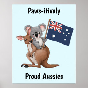 Kangaroo und Koala Poster
