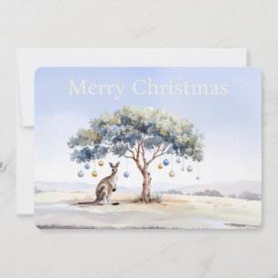 Kangaroo unter dem Hummer mit Weihnachtsbaumbaumho Feiertagskarte