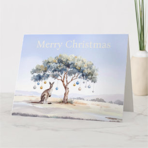 Kangaroo unter dem Hummer mit Weihnachtsbaumbaumho Karte