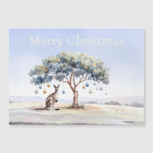 Kangaroo unter dem Hummer mit Weihnachtsbaumbaumho Magnetkarte