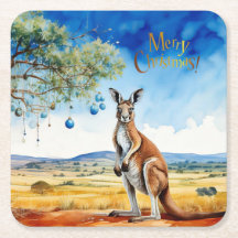 Kangaroo unter dem Hummer mit Weihnachtsbaumbaumho