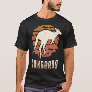 Kangaroo Vintag Retro Classic Animal Sunset T-Shirt