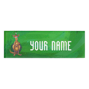 Kangaroo Weihnachten auf grün gestrichen Namenschild