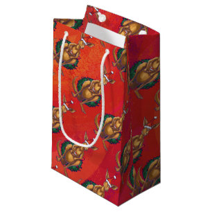 Kangaroo Weihnachten auf Rot Kleine Geschenktüte