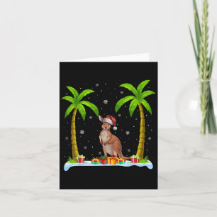 Kangaroo Weihnachtsmannmütze Palm Tree Beach Xmas Karte