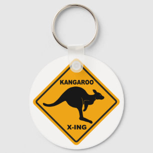 Kangaroo Xing Sign Schlüsselanhänger