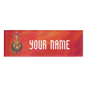 Kangaroo Xmas on Red Namenschild