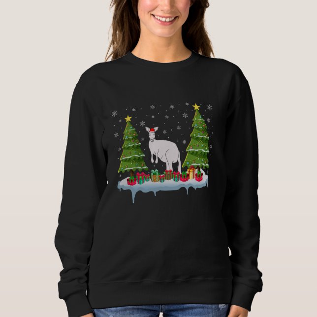 Kangaroo Xmas Tree Lighting Men Ugly Christm Sweatshirt (Vorderseite)