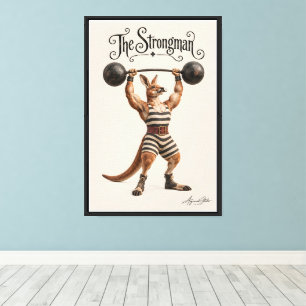 Kangaroo-Zirkus-Strongman Leinwanddruck