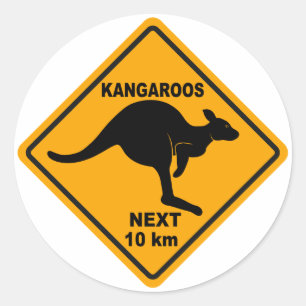Kangaroos Nächste 10 km Runder Aufkleber