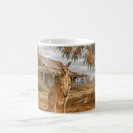 Kangaroos under gumtree farmhouse kaffeetasse