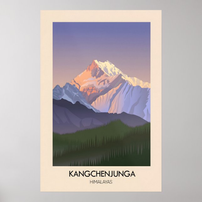Kangchenjunga Berg Himalaya Poster (Vorne)